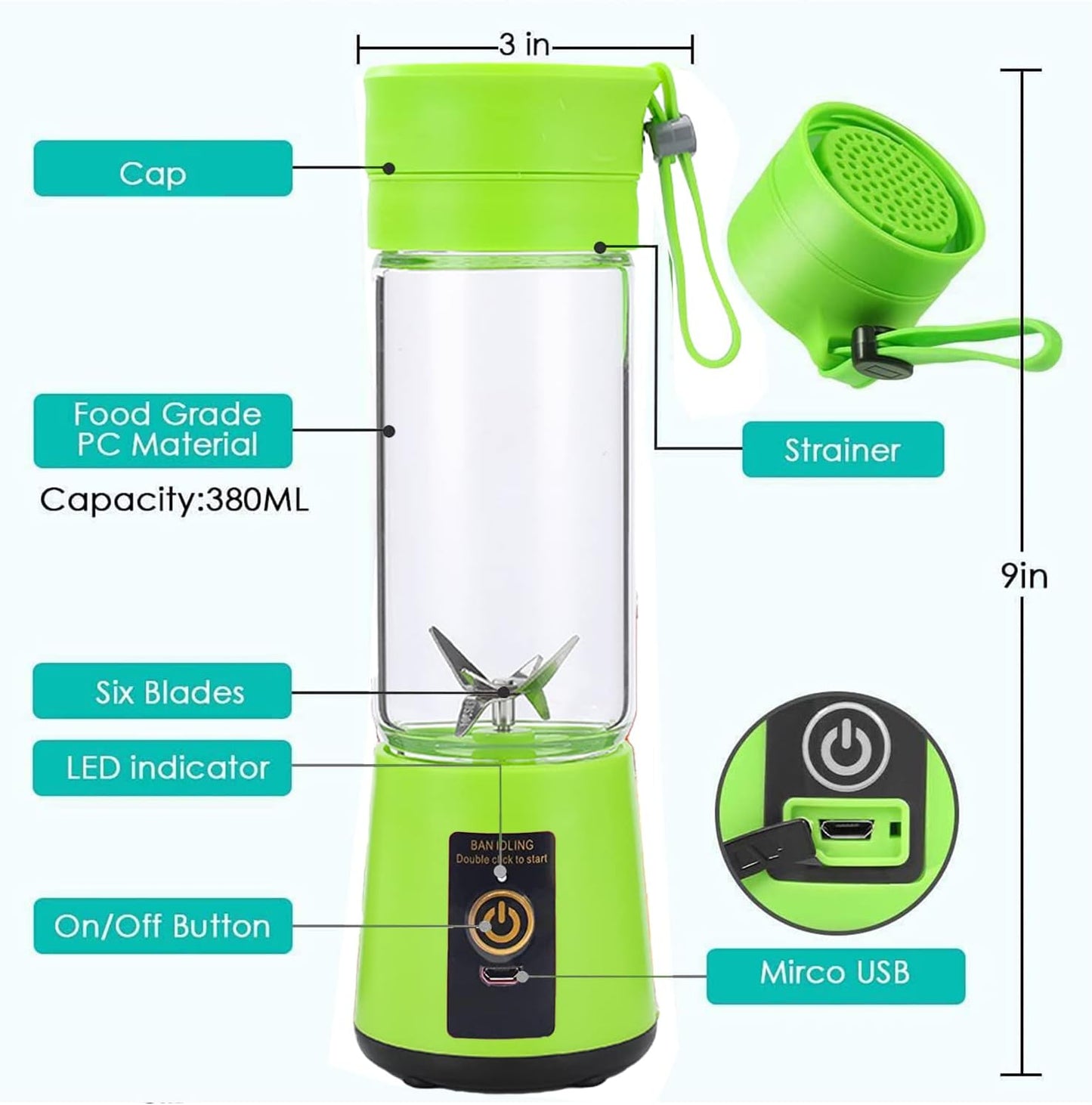 Portable Fruit Juice Blender